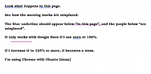 Marks are misplaced when Google Docs is zoomed.